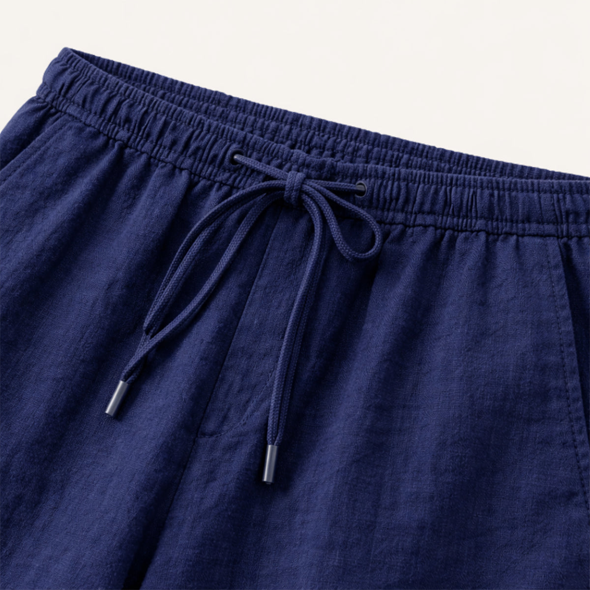 Beau | Men's Linen Pants Navy Drawstring Relaxed Fit
