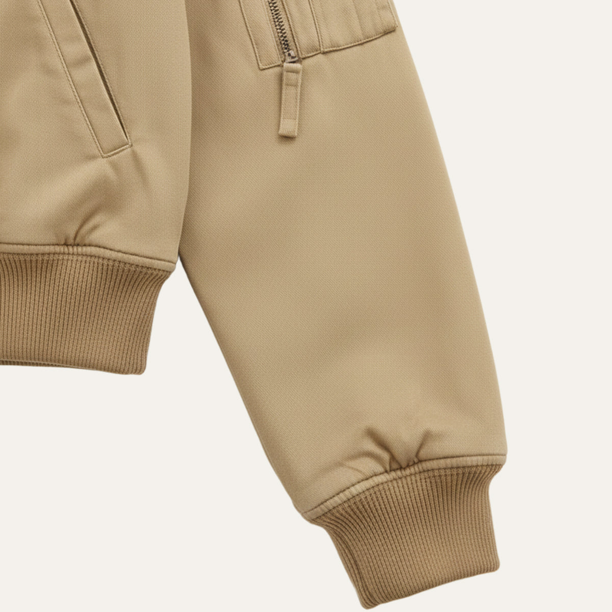 Voss | Men's Utility Bomber Jacket Cream Sherpa Lined