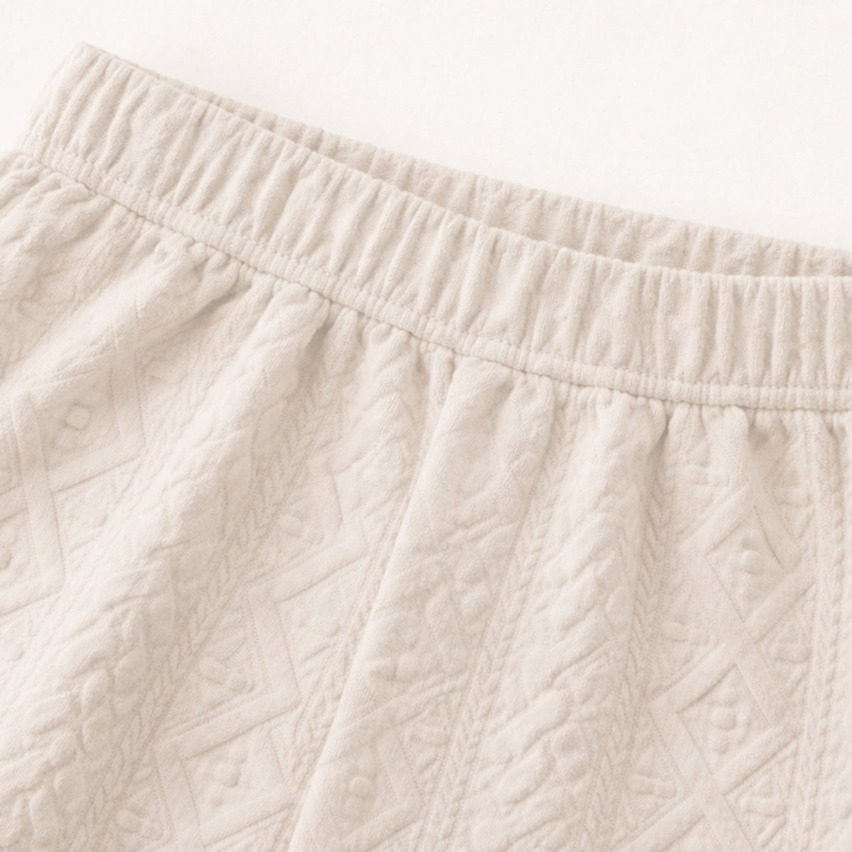 Beau | Men's Sweatsuit Cream Textured Short Sleeve