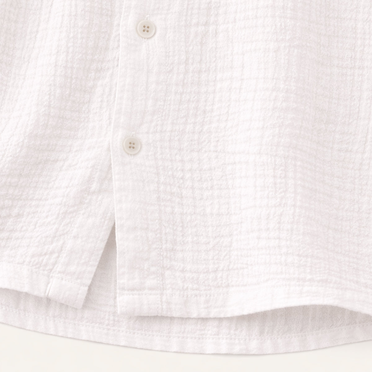 Blake | Men's Camp Collar Shirt White Linen Short Sleeve