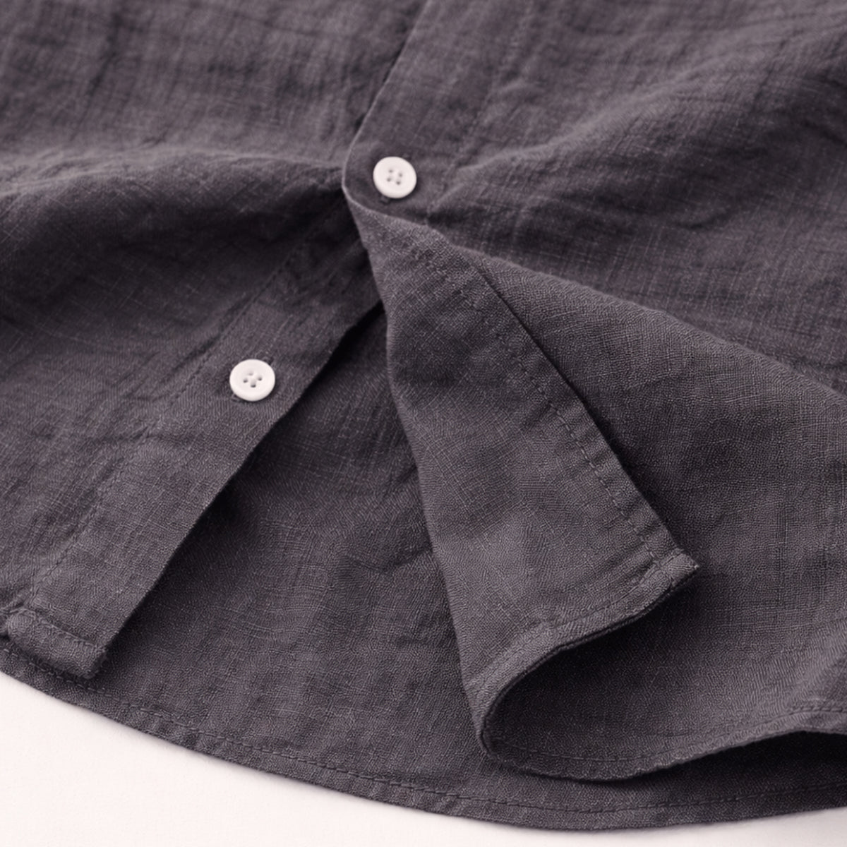 Omar | Men's Linen Shirt Charcoal Gray Button Up