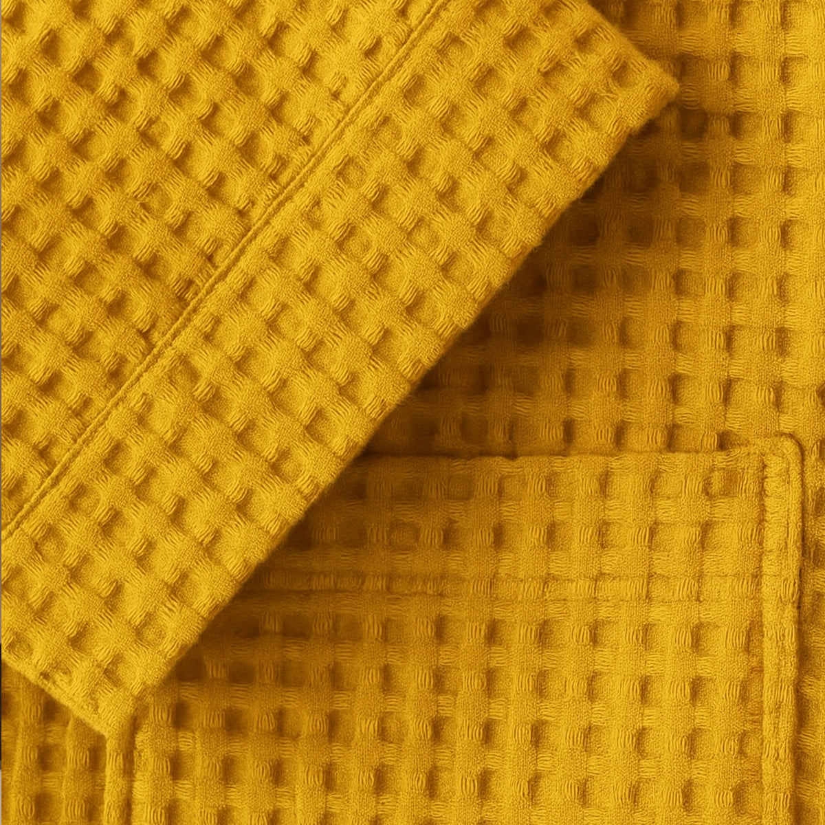 Bram | Men's Robe Cotton Waffle Gold Lightweight Spa Belt