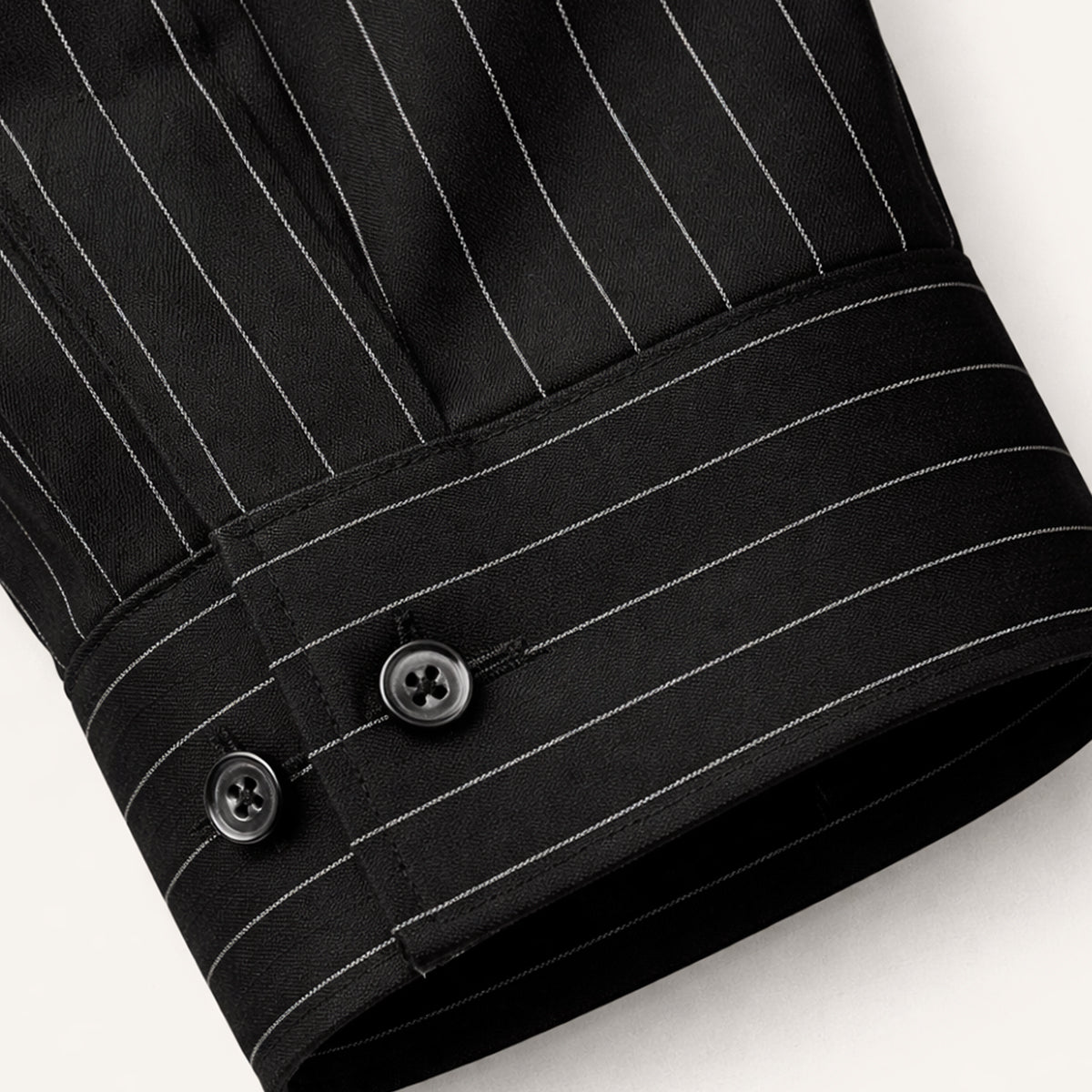 Rory | Men's Pinstripe Button Down Shirt Black Long Sleeve