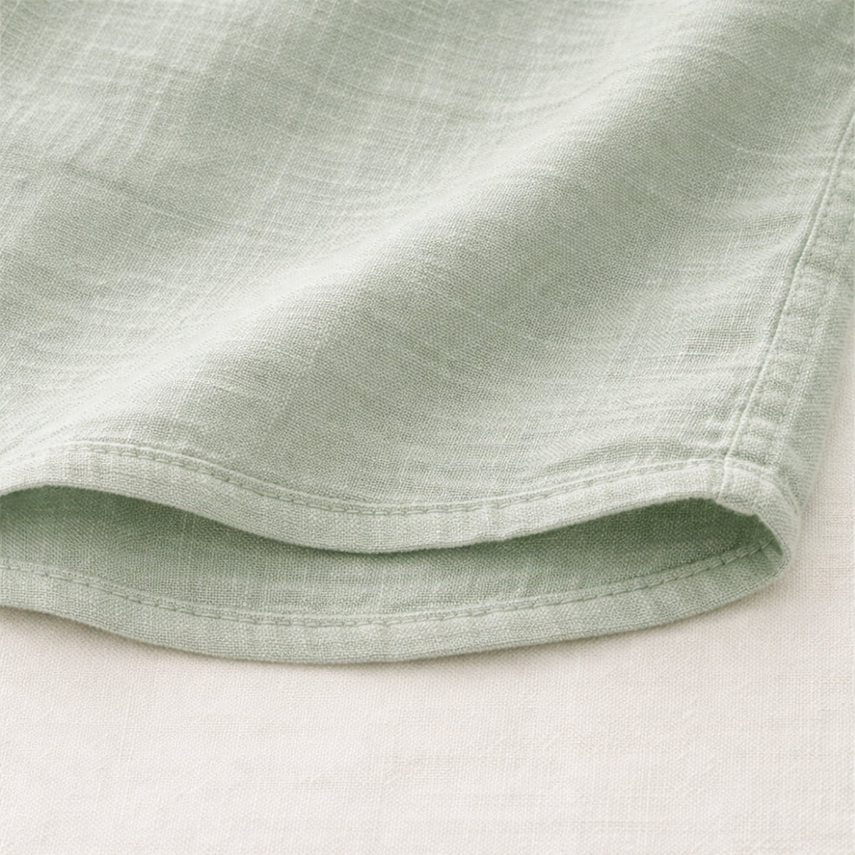 Ivo | Men's Linen Henley Shirt Light Green Short Sleeve