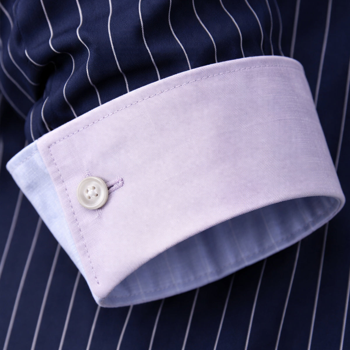 Blake | Men's Pinstripe Button Up Shirt Navy Long Sleeve