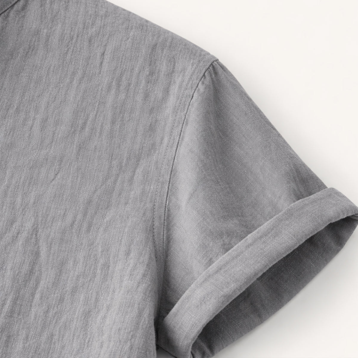 Beau | Men's Casual Henley Shirt Gray Short Sleeve