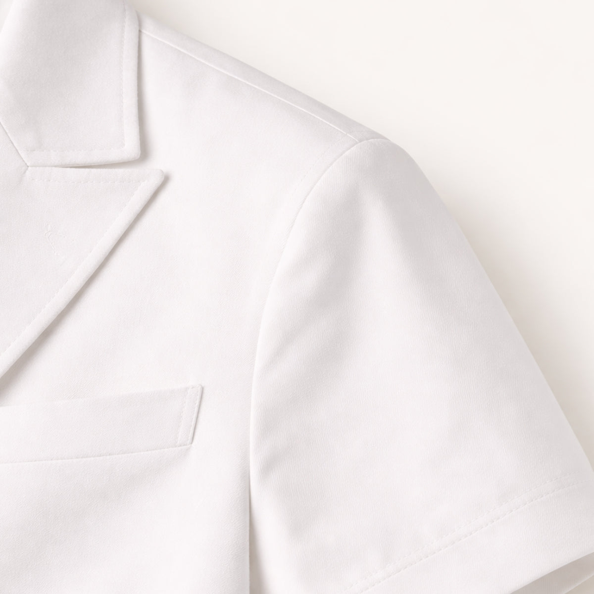 Rhys | Men's Double Breasted Camp Collar Shirt White Short Sleeve