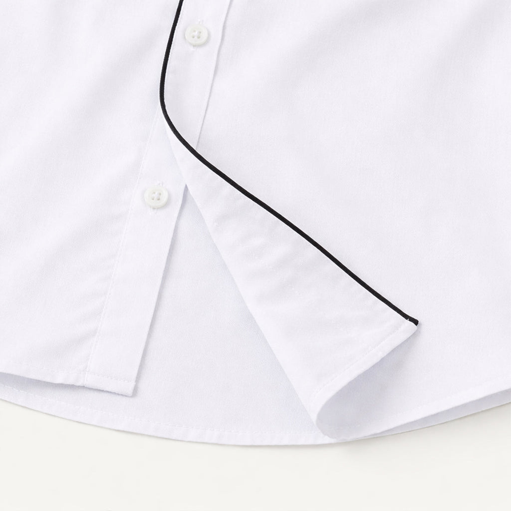 Dama Washington Axel men's button up shirt white black trim - view 5