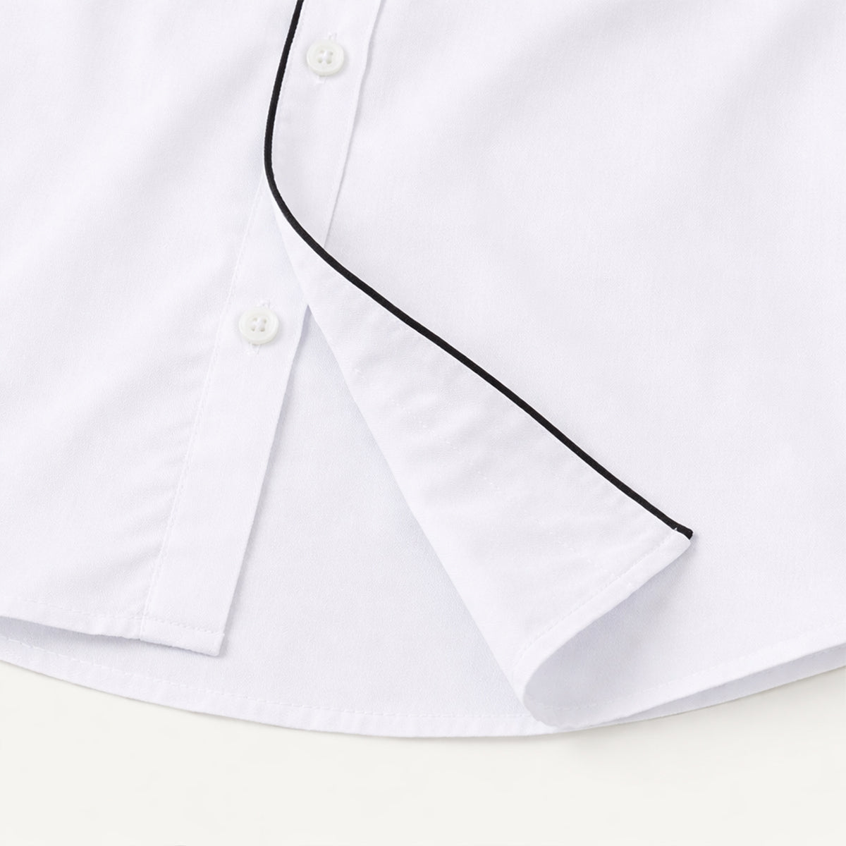 Axel | Men's Button Up Shirt White Black Trim