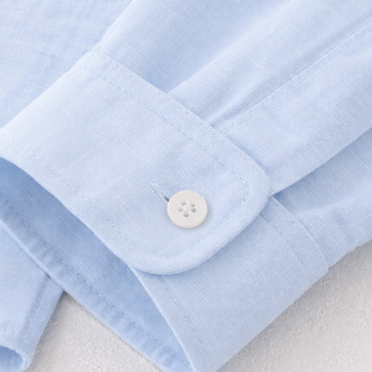 Bram | Men's Linen Button Up Shirt Light Blue Long Sleeve