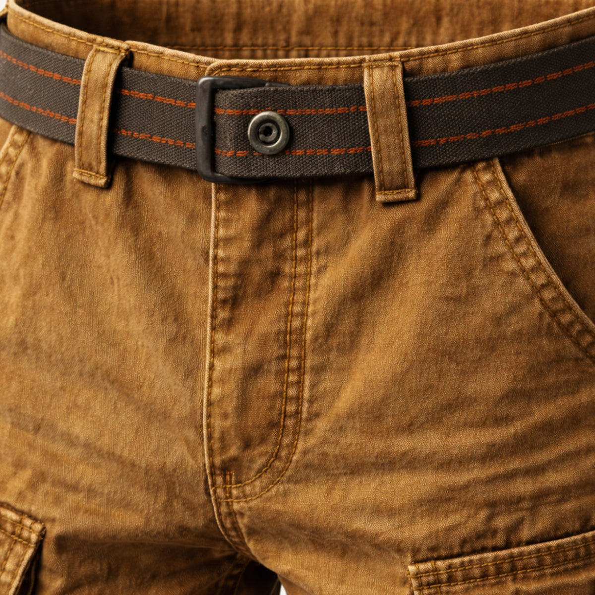 Axel | Men's Cargo Shorts Khaki Utility Pockets