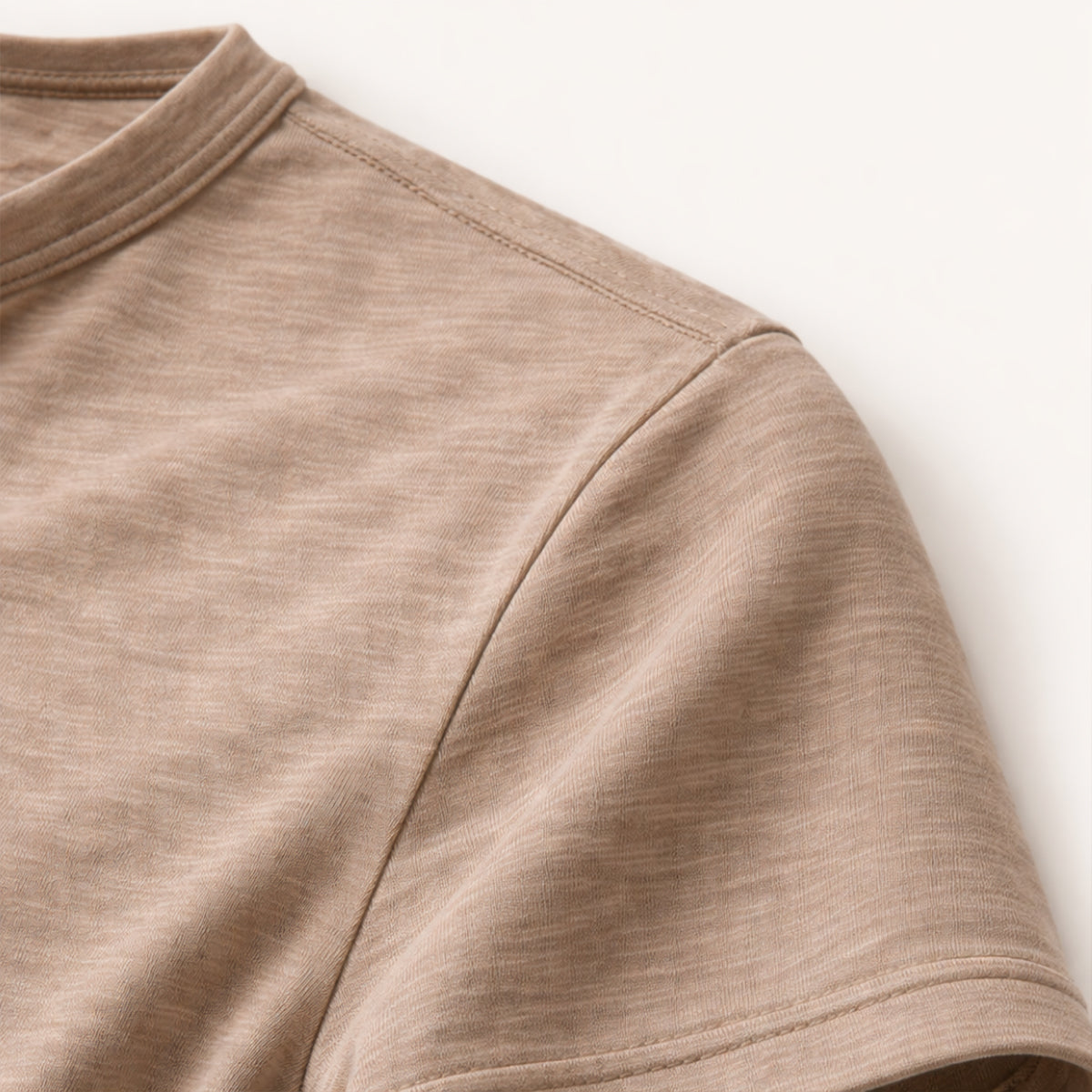 Sage | Men's Henley Shirt Cream Short Sleeve