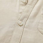 Dama Washington Bram men's linen shirt cream long sleeve button up - view 7