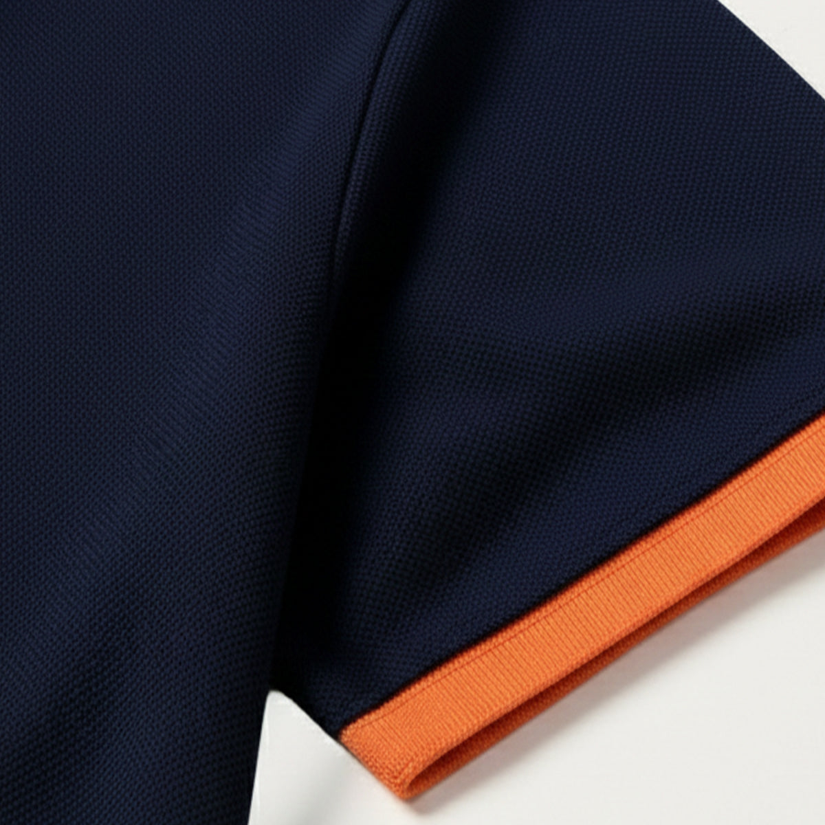 Beau | Men's Polo Shirt Navy Orange Trim