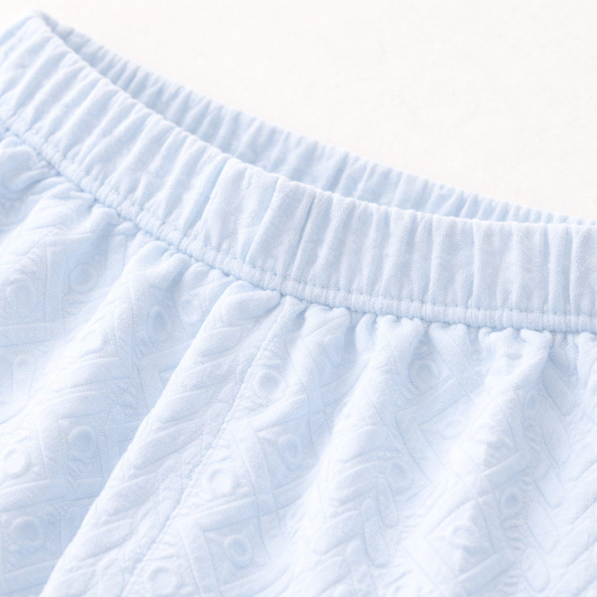 Beau | Men's Lounge Set Light Blue Textured Short Sleeve