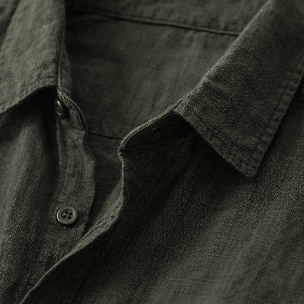 Ezra | Men's Casual Linen Button Up Shirt Olive Green