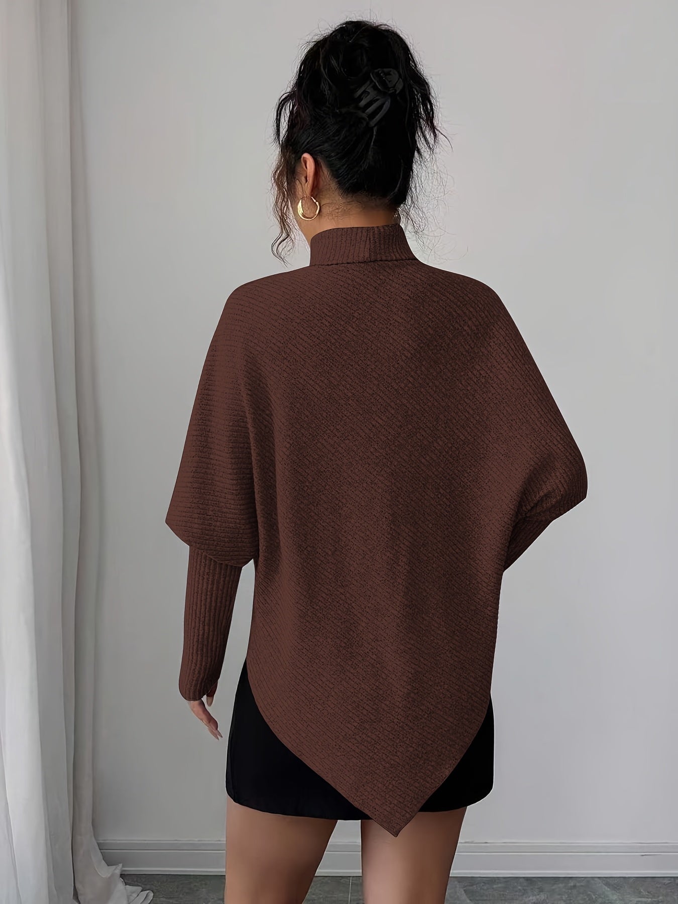 Stella | Women's Oversized Turtleneck Sweater Brown