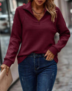 Dama Washington Aria women's ribbed half zip pullover pink long sleeve - view 5