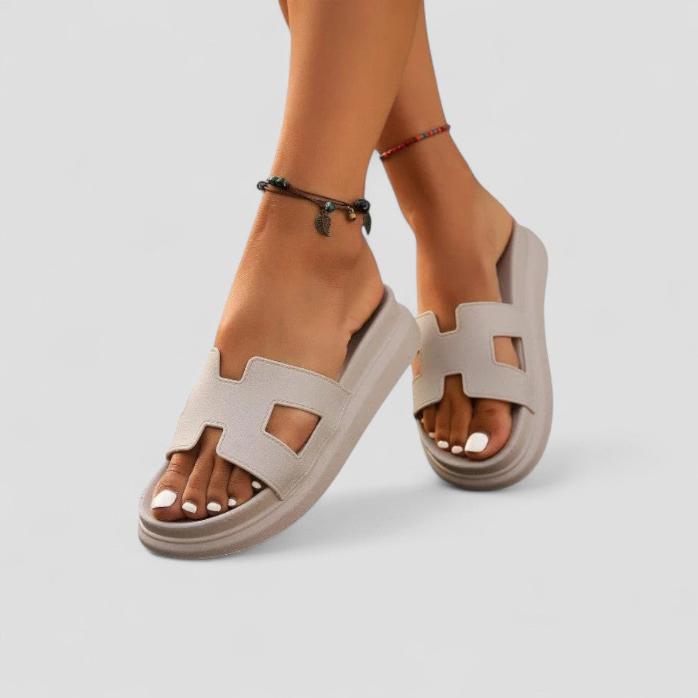 Isla | Women's Platform Slide Sandals Black