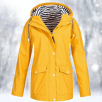 Dama Washington Arabella hooded button-front raincoat - front view