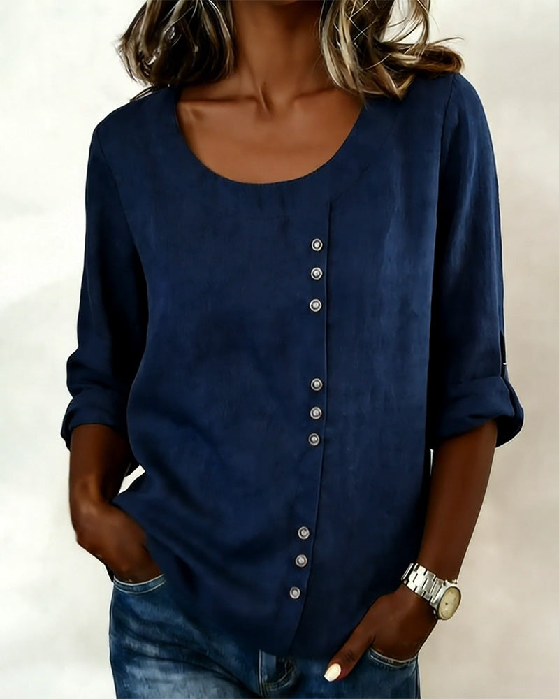 Camille | Women's Long Sleeve Button Down Shirt Light Blue