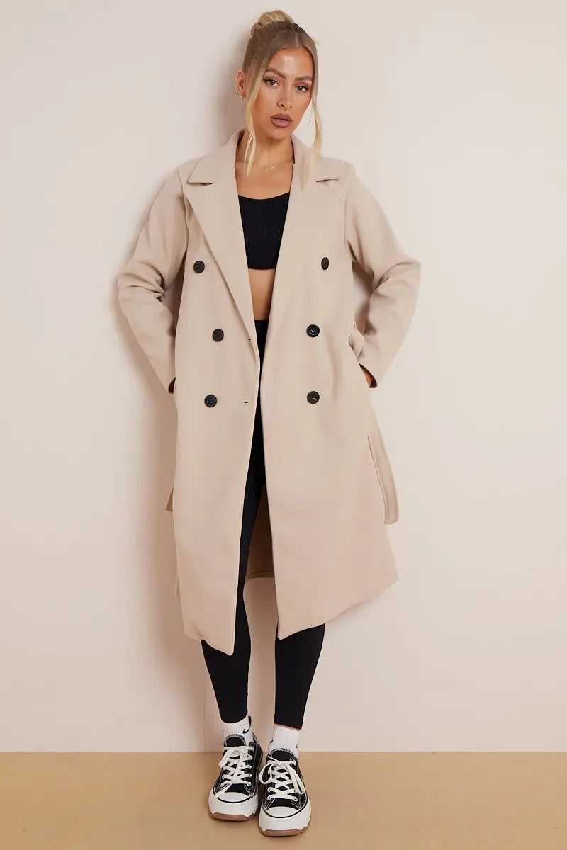 Dama Washington Euphemia double breasted long coat - front view