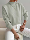 Dama Washington Maeve women's crew neck sweater cream knit long sleeve - front view