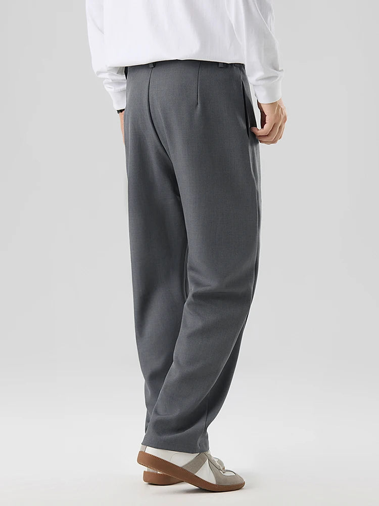 Rowan | Men's Pleated Dress Pants Beige Straight Leg