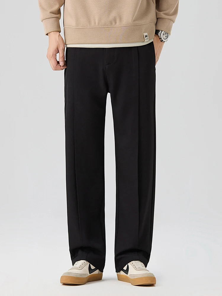 Rowan | Men's Pleated Dress Pants Beige Straight Leg