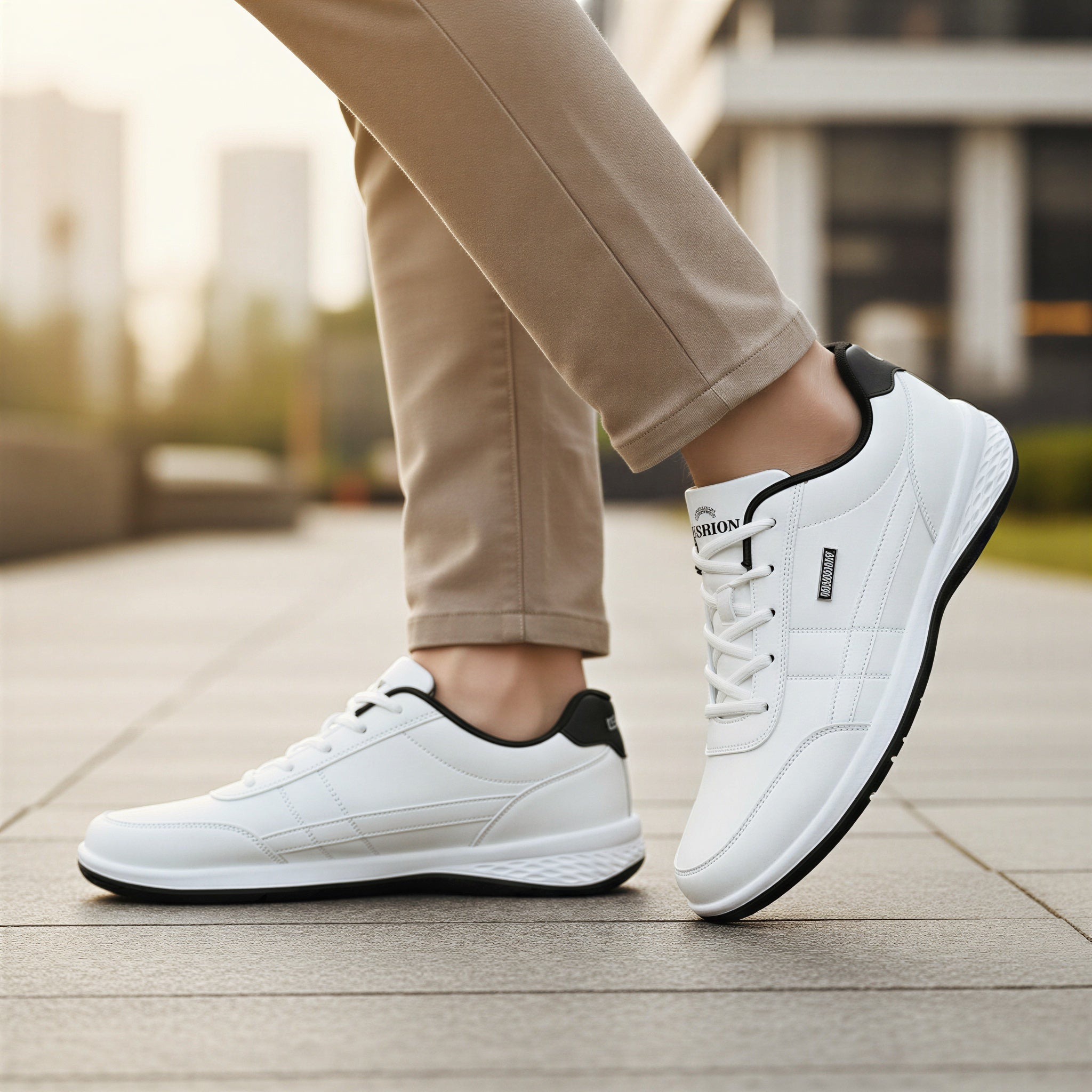Jude | Men's Casual Low Top Sneakers Black Red White