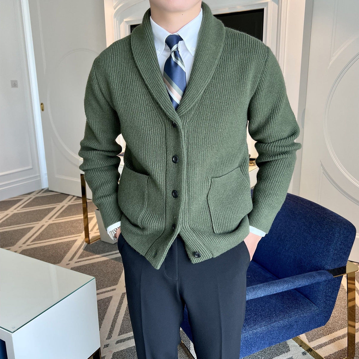 Dama Washington Ignatius shawl collar cardigan - view 4