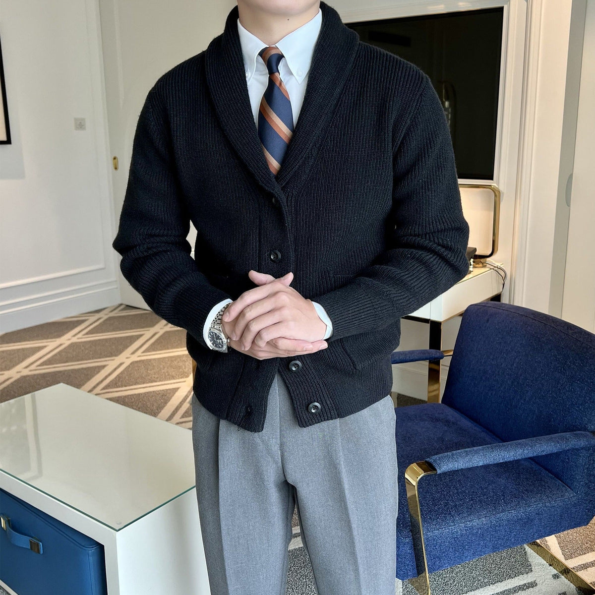 Dama Washington Ignatius shawl collar cardigan - view 3