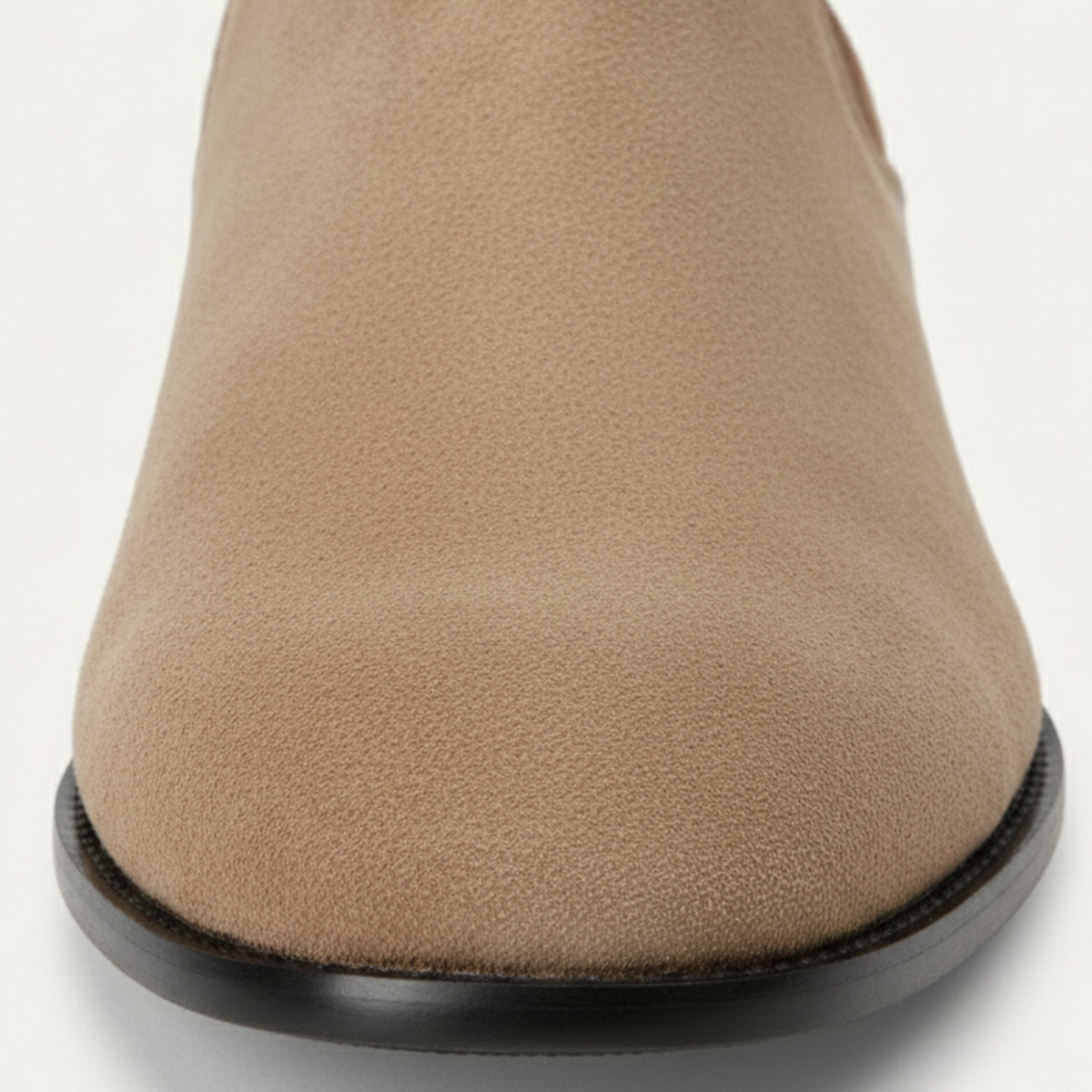 Ezra | Men's Suede Chelsea Boot Beige Black Sole