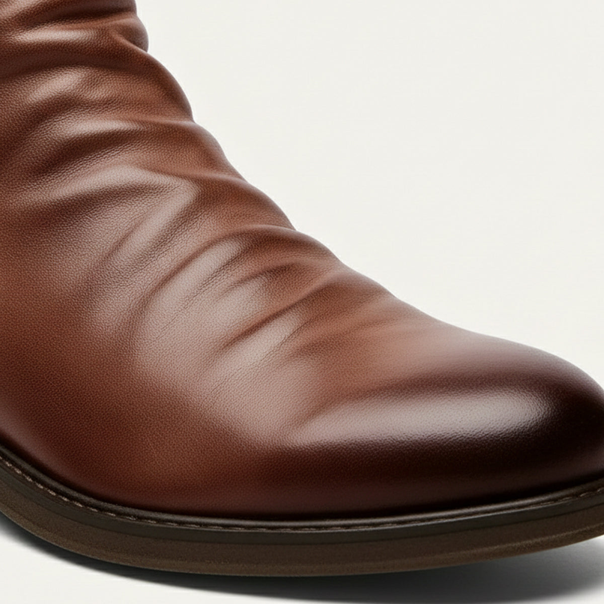 Callum | Men's Brown Leather Chelsea Boots Zip Side