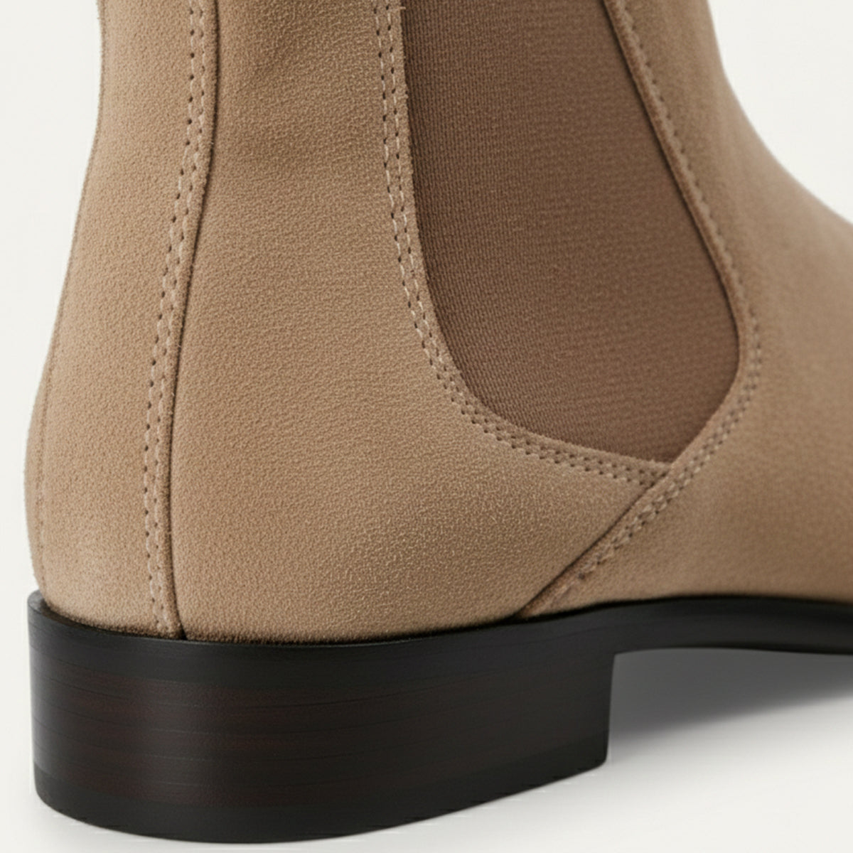 Ezra | Men's Suede Chelsea Boot Beige Black Sole