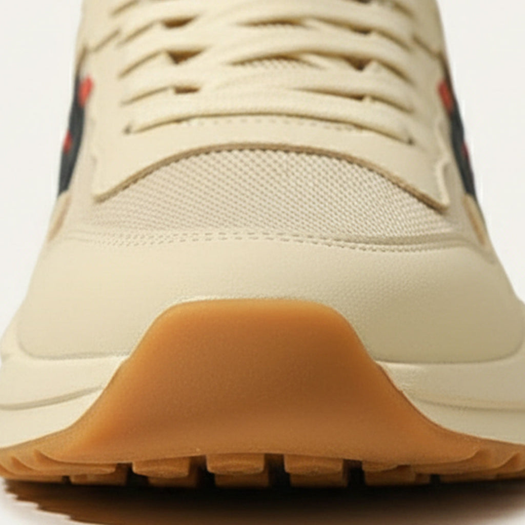 Dama Washington Bram men's cream navy mesh lace up runner sneaker - view 11