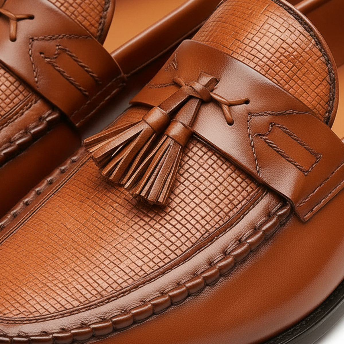 Axel | Men's Leather Tassel Loafer Brown Cognac