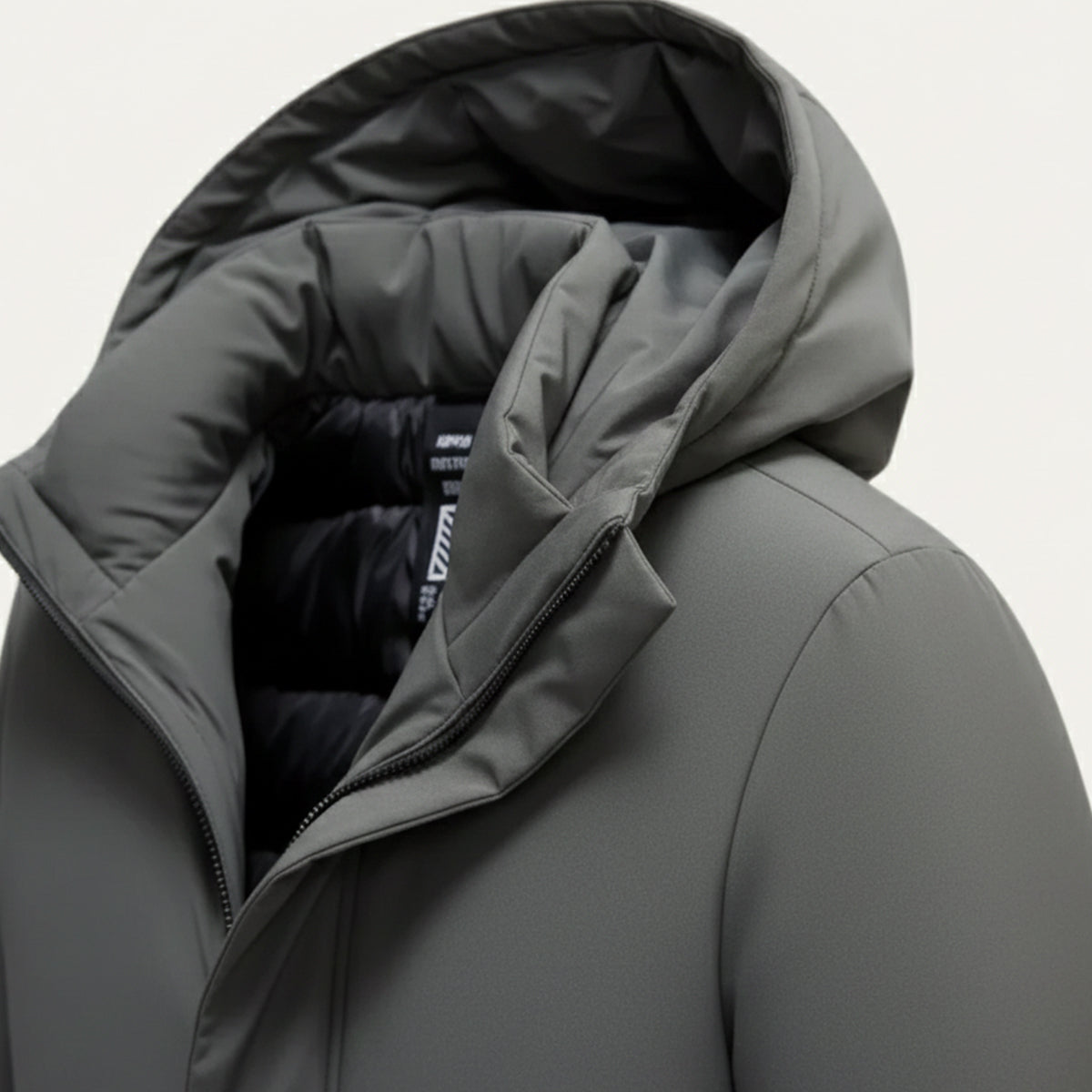 Caleb | Men's Waterproof Puffer Winter Coat Gray Hood