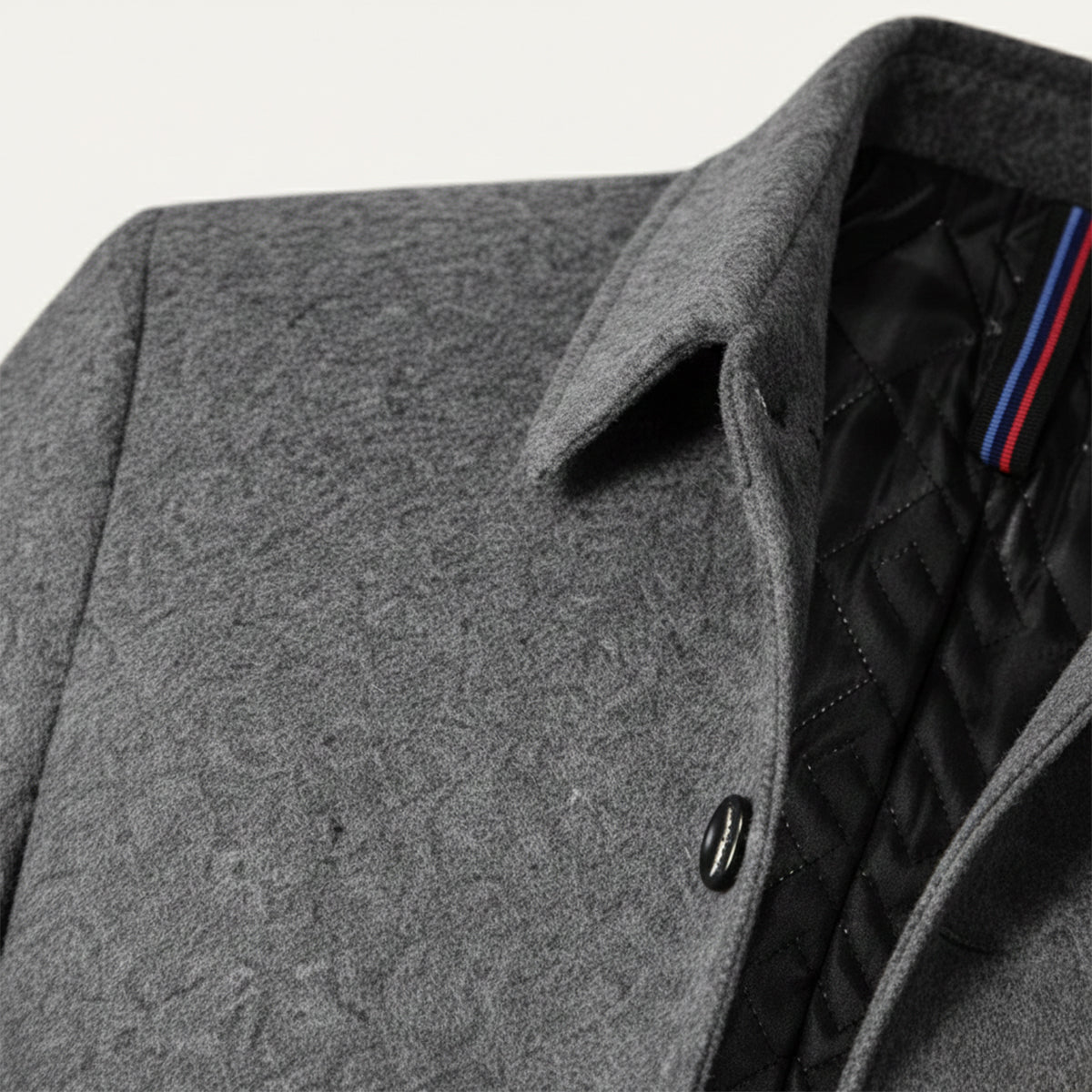 Voss | Men's Wool Blend Overcoat Gray Button Front