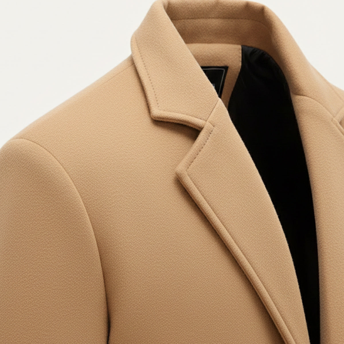 Ash | Men's Wool Coat Camel Single Breasted Long