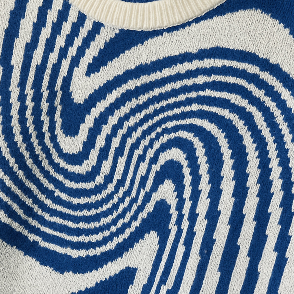 Axel | Men's Crew Neck Sweater Navy White Swirl Knit