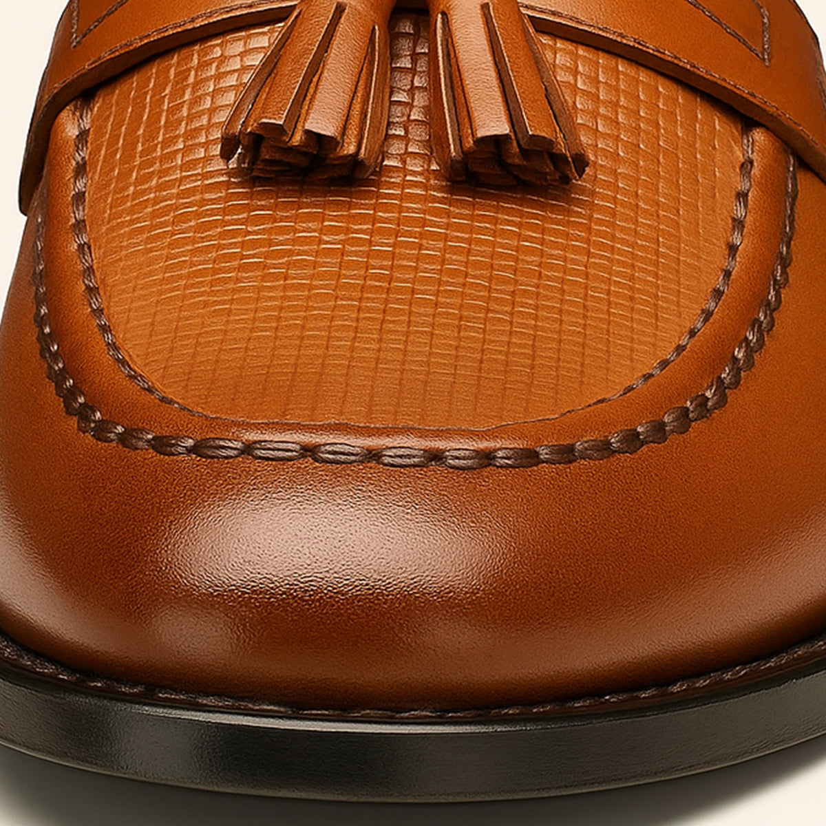 Axel | Men's Leather Tassel Loafer Brown Cognac