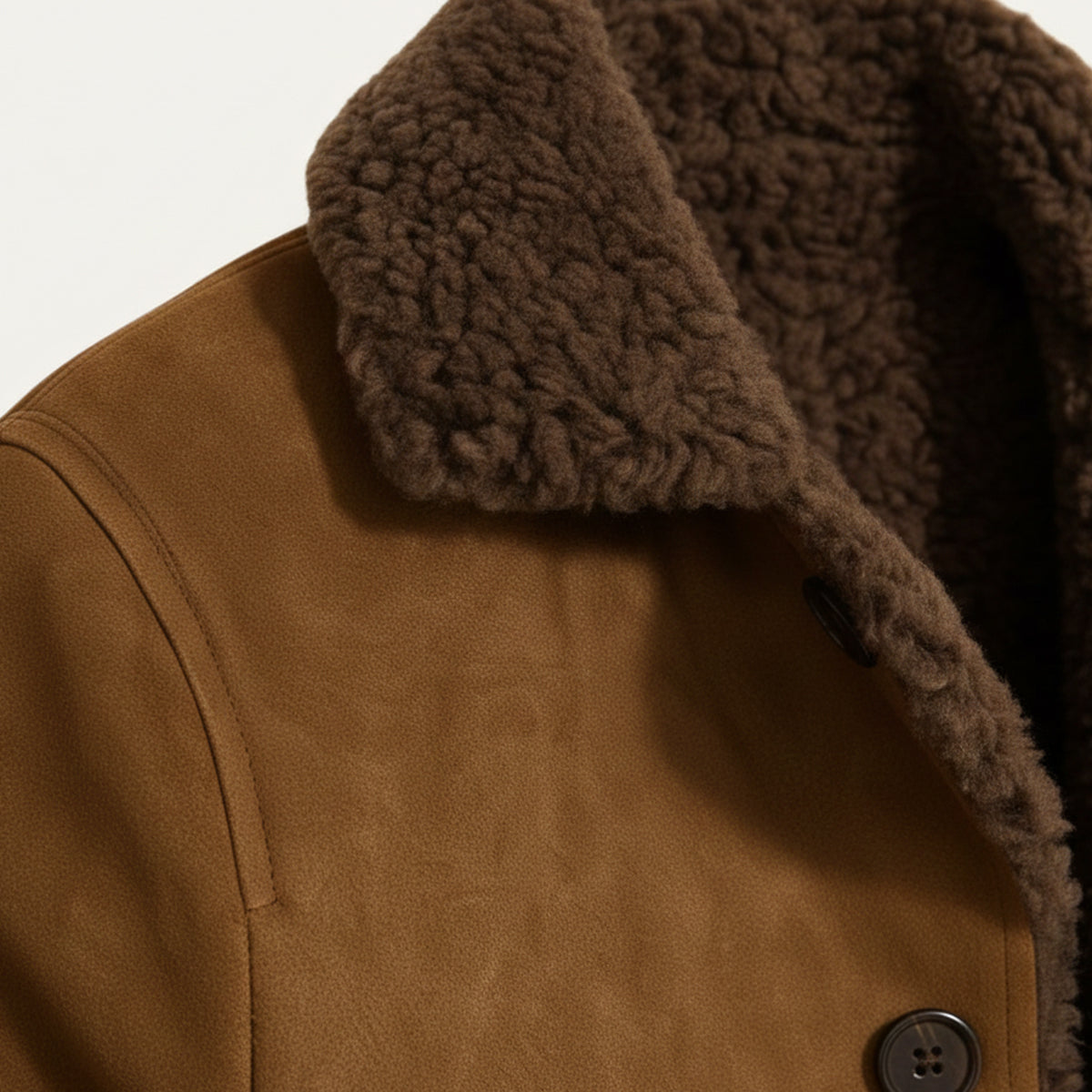 Ezra | Men's Sherpa Lined Brown Jacket Button Up