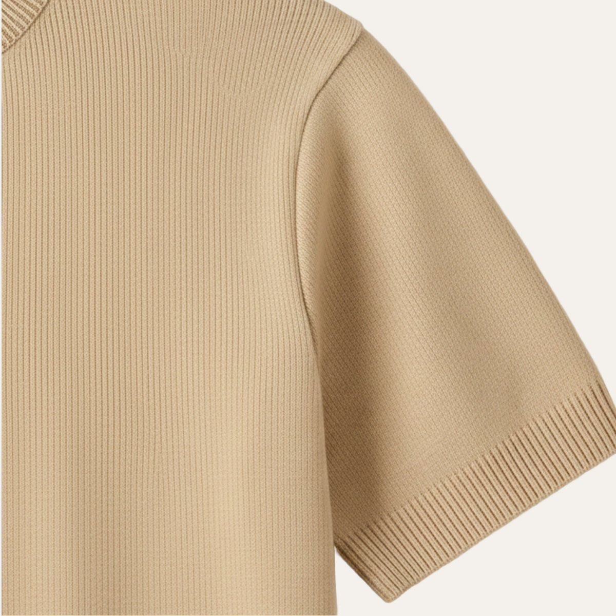 Aldo | Men's Crew Neck Sweater Cream Short Sleeve Knit
