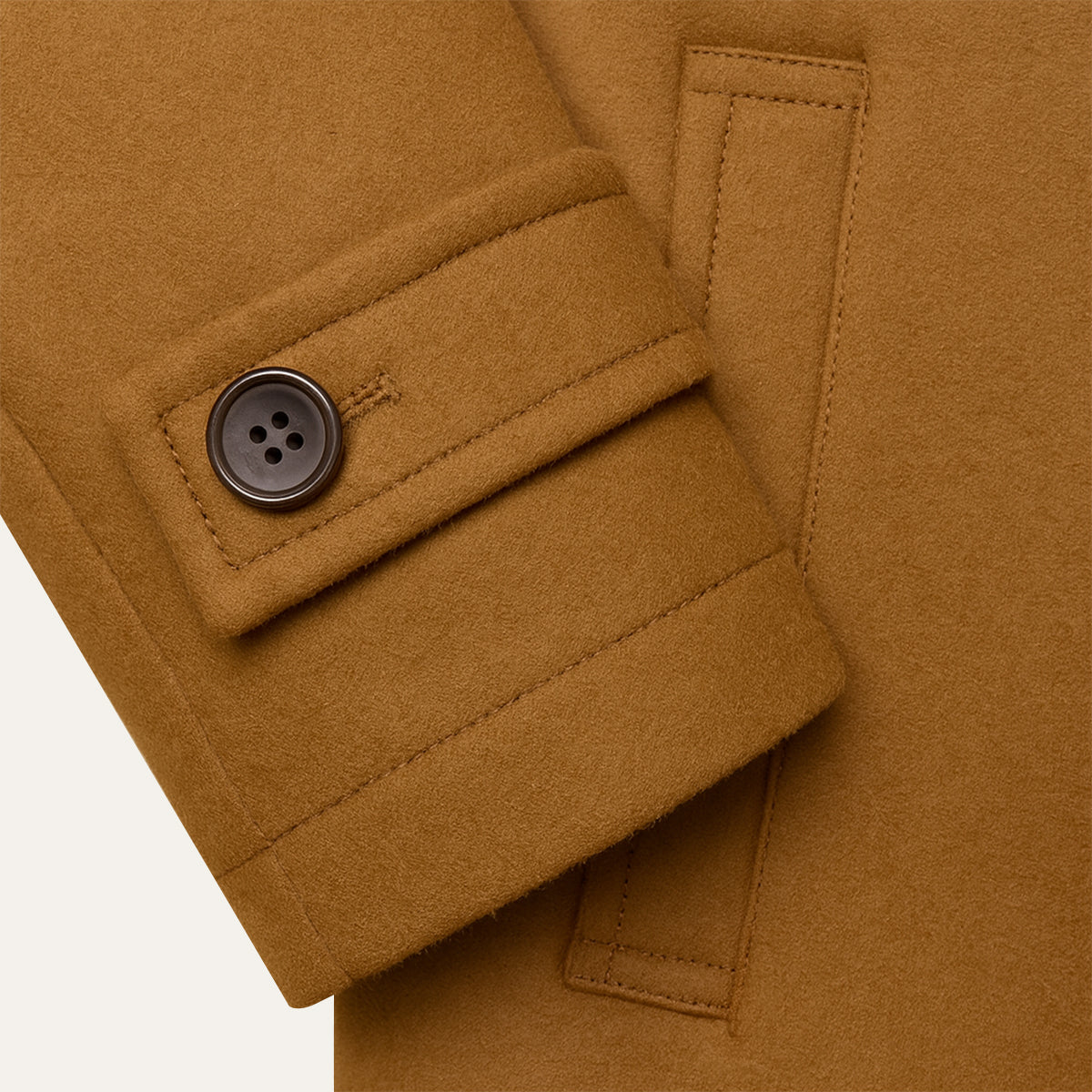 Callum | Men's Wool Blend Overcoat Camel Button Front