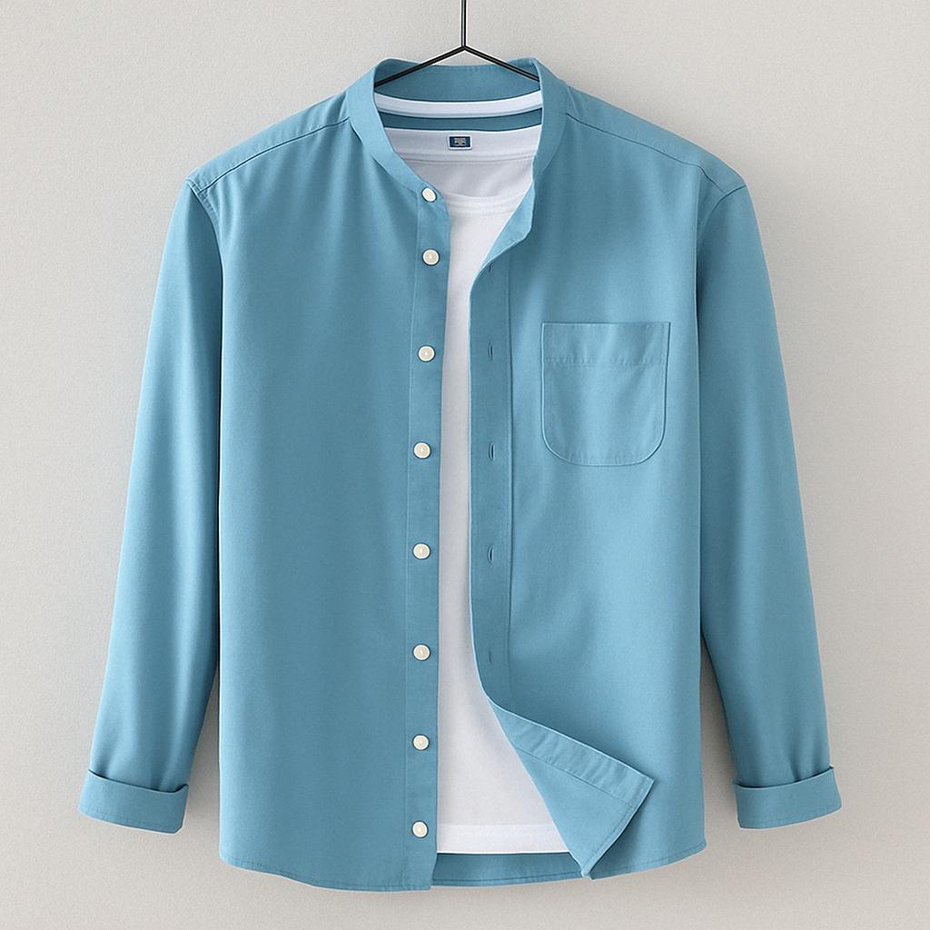 Axel | Men's Denim Shirt Light Blue Long Sleeve Button Down