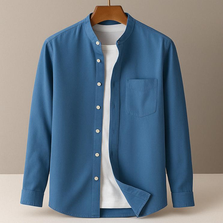 Axel | Men's Denim Shirt Light Blue Long Sleeve Button Down