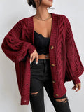 Dama Washington Ulyssa oversized cable knit cardigan - front view
