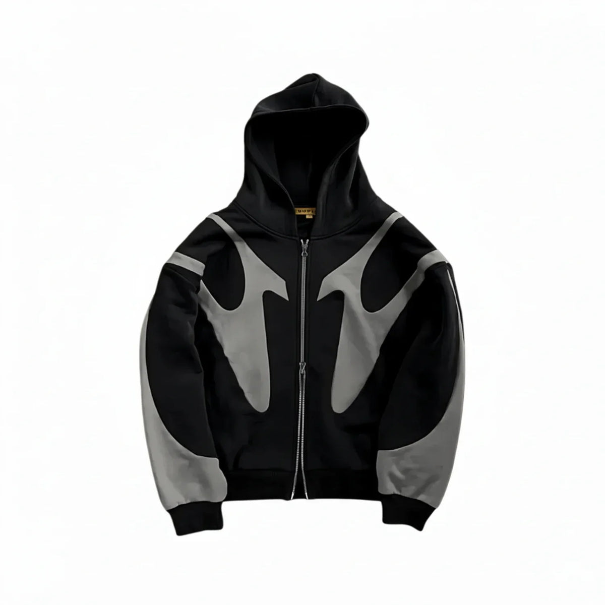 Dama Washington Axel men's oversized zip up hoodie navy cream colorblock - view 2