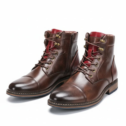 Dama Washington Axel men's leather lace up boots brown red - view 2